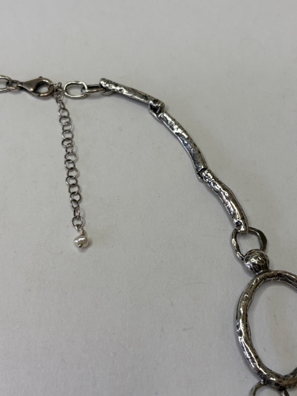 Or Paz 925 Sterling Silver Roman Glass Station Necklace Organic Design Boho - Picture 3 of 6